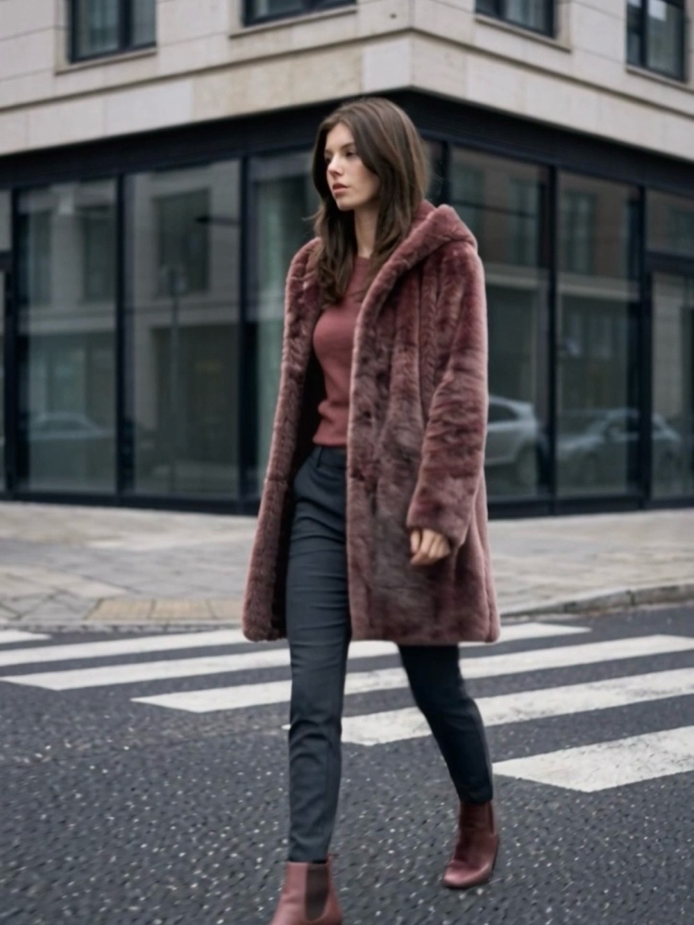 Dkny Purple Teddy Jacket Plush Faux Fur